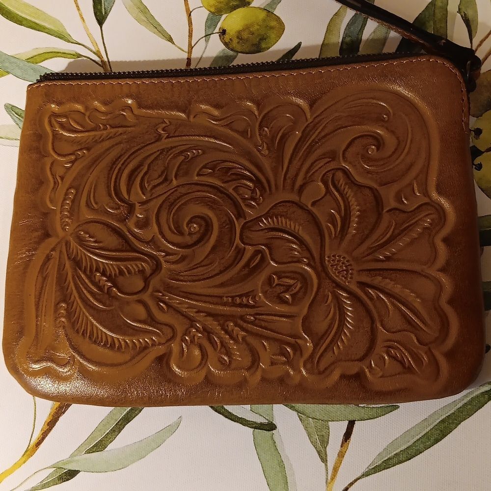Patricia Nash Embossed Leather Wristlet